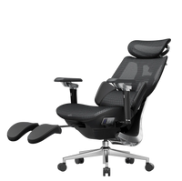 HBADA X7 in Black, reclined with the footrest extended