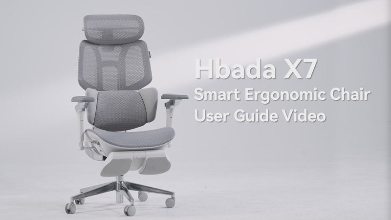 Title card of the HBADA X7 smart ergonomic chair user guide video
