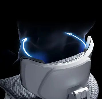 HBADA X7 3-zone floating lumbar wings wrapping the lower back, with arrows showing their movement
