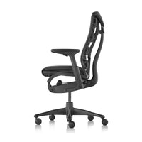 Herman Miller Embody Chair in Black with Graphite frame and base – side profile, studio