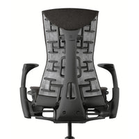 Herman Miller Embody Chair in Carbon with Graphite frame and base – back detail, studio