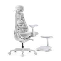 LiberNovo Omni Gen in Glacier, rear three-quarter view with the footrest