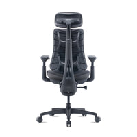 LiberNovo Omni Gen in Graphite, rear view showing the exoskeleton backrest