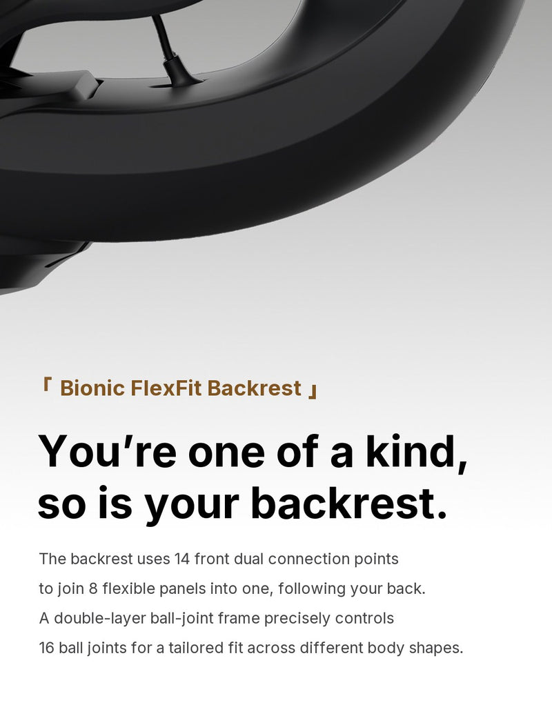 LiberNovo Omni Gen Bionic FlexFit Backrest with 14 front connection points and 16 ball joints