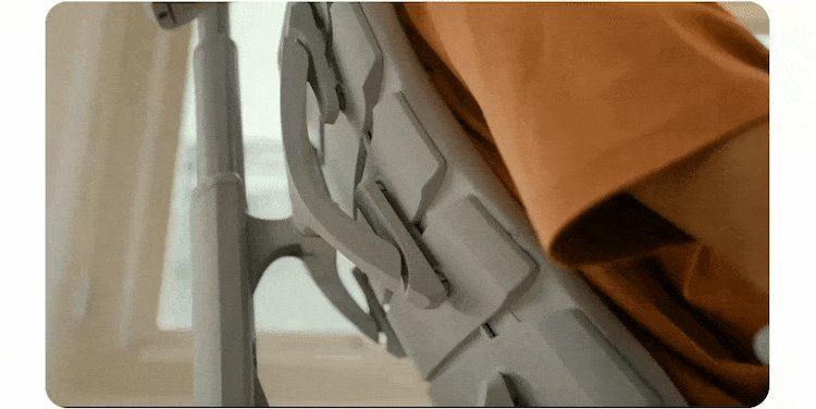 LiberNovo Omni Gen flexible backrest panels flexing behind a seated user