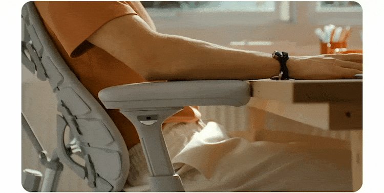 LiberNovo Omni Gen armrest moving with the user\u2019s forearm while typing